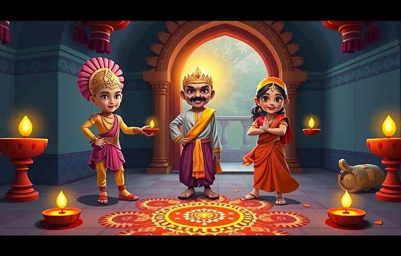 Quepem Quicksilvers Diwali event screenshot showing Champions in traditional Indian festive attire with rangoli and diya decorations